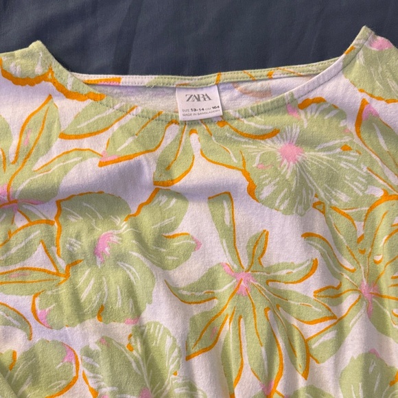Zara Kids Floral Dress in Yellow and Green - Picture 2 of 2